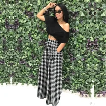 Plus Size Print Loose Wide Leg Pants SH-390198