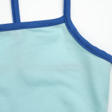 Solid Color Sleeveless Two Piece Skirts Set  GAXB-D001ST