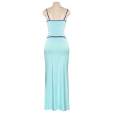 Solid Color Sleeveless Two Piece Skirts Set  GAXB-D001ST