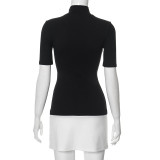 Solid Color Half Sleeve Patchwork Mini Dress GAXB-W281DS
