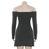 Off Shoulder Long Sleeve Mini Dress GAXB-W167DS