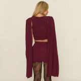 Solid Color Sleeveless Two Piece Skirts Set ANDF-2601