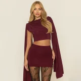 Solid Color Sleeveless Two Piece Skirts Set ANDF-2601