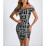 One Shoulder Print Mini Dress YMYF-9319