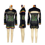 Letter Print Long Sleeve Sport Mini Dress SFY-835