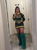 Letter Print Long Sleeve Sport Mini Dress SFY-835