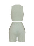 Casual Sleeveless Tank Top Two Piece Shorts Set FENF-6061