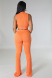 Solid Color Sleeveless Two Piece Pants Set FENF-5001