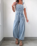 Casual Loose Wide Leg Denim Suspenders Pants Jumpsuit GYAN-89122