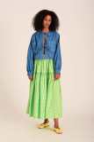 Long Sleeve Tie Up Loose Denim Coats GYAN-703