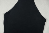 Black White Contrast Color Midi Dress GJYO-303511