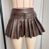 Sexy Pleated Patchwork Mini Skirt GPBY-8143