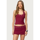 Solid Color Sleeveless Two Piece Skirts Set ASL-6813