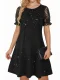 Short Sleeve Sequin Lace Mini Dress GYGE-26026