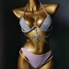 Diamond Tassel Halterneck Bikinis 2 Piece Swimsuit YWTT-2020001