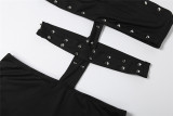 Rivet Sexy Hollow Out Backless Romper DLSF-K6Q01028A