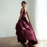 Solid Color Sleeveless Chiffon Slit Maxi Dress GSZM-D26DS024