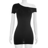 Sleeveless Off Shoulder Mini Dress GSZM-C26DS041