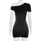 Sleeveless Off Shoulder Mini Dress GSZM-C26DS041