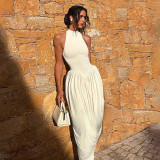 Sleeveless Solid Color Patchwork Maxi Dress GZJQ-K25D90618