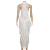 Sleeveless Solid Color Patchwork Maxi Dress GZJQ-K25D90618