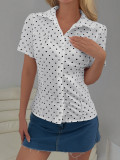 Polka Dots Print Short Sleeve Shirt GZYU-K26120070