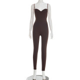 Sling Solid Color Tight Jumpsuit GDSF-Q26JP012