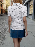 Polka Dots Print Short Sleeve Shirt GZYU-K26120070
