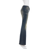 Vintage Washed Flare Jeans GQLF-31300