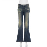 Vintage Washed Flare Jeans GQLF-31300