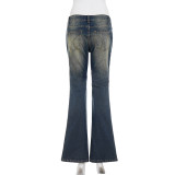Vintage Washed Flare Jeans GQLF-31300
