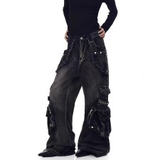 Fashion Multi Pockets Straight Jeans GQLF-910