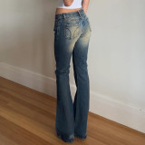 Vintage Washed Flare Jeans GQLF-31300