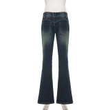 Casual Washed Flare Jeans GQLF-44330