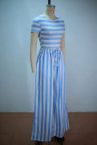 Stripe Short Sleeve Two Piece Pants Set GANY-LB2484