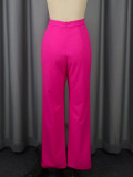 Plus Size Ruffled Lantern Sleeve Robe Pants Suit GKEN-AOW060162