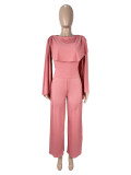 Solid Color Sleeveless Loose Two Piece Pant Set SHD-9587