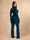 Deep V  Neck Long Sleeve Two Piece Pants Set GZIY-6365