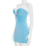 Hollow Out Backless Tube Top Mini Dress GSBW-Q26DS020