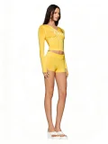 VIP1 Long Sleeve Print Hooded Top Two Piece Shorts Set CH-26011