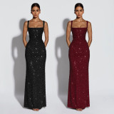 Sexy Sleeveless Sequin Maxi Dress BY-7633