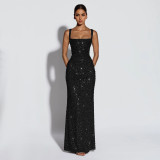 Sexy Sleeveless Sequin Maxi Dress BY-7633