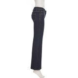 SolIid Color Fashion Flare Jeans GQLF-4444