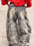 Plus Size Loose Print Wide Leg Jeans GYLN-1002