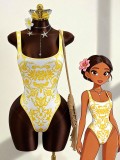 Sleeveless Print One Piece Swimsuit GHYX-8223