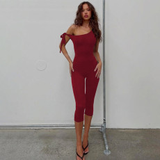 Single Shoulder Print Seventh Jumpsuit LJSF-P6121156X