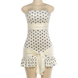 Polka Dots Print Tube Top Dress GZJQ-K6D01362A