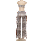 Sexy Wrap Chest Top Tassel Pants 2 Piece Set GZJQ-K6S00235A