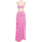 Mesh Patchwork See Through Two Piece Skirts Set GZJQ-K6S01127A