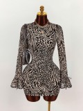 Flare Sleeve Backless Mini Dress GXIY-K25L1876